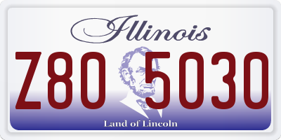 IL license plate Z805030