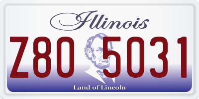 IL license plate Z805031