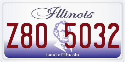 IL license plate Z805032