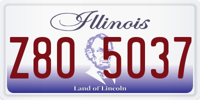 IL license plate Z805037