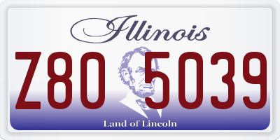 IL license plate Z805039