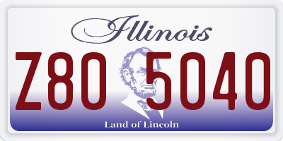 IL license plate Z805040