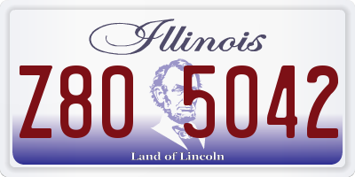 IL license plate Z805042