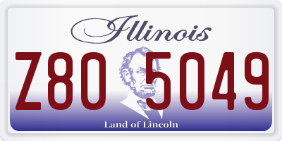 IL license plate Z805049