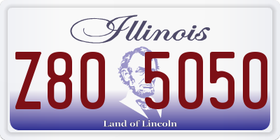 IL license plate Z805050