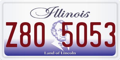 IL license plate Z805053