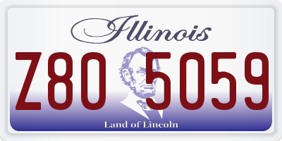 IL license plate Z805059