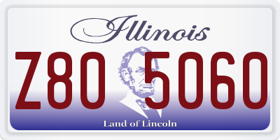 IL license plate Z805060