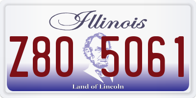 IL license plate Z805061