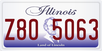 IL license plate Z805063