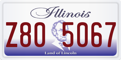 IL license plate Z805067