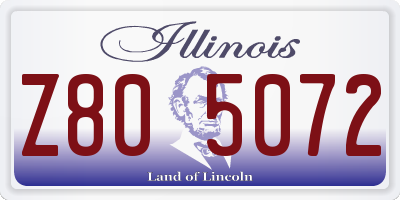 IL license plate Z805072