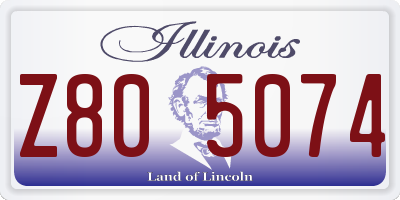 IL license plate Z805074