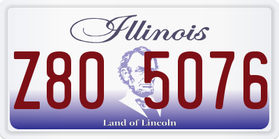 IL license plate Z805076