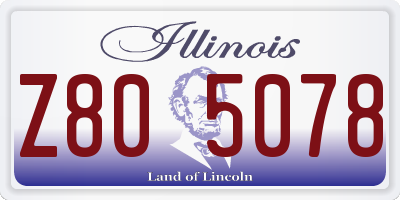 IL license plate Z805078
