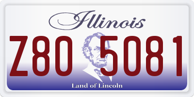 IL license plate Z805081