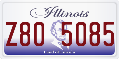 IL license plate Z805085