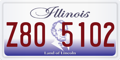 IL license plate Z805102