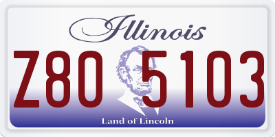 IL license plate Z805103