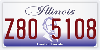 IL license plate Z805108