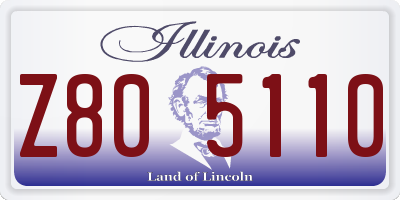 IL license plate Z805110
