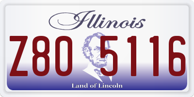 IL license plate Z805116