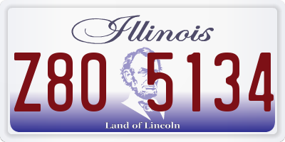 IL license plate Z805134
