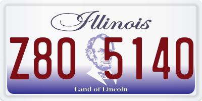 IL license plate Z805140