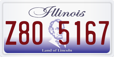 IL license plate Z805167