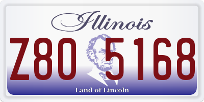 IL license plate Z805168