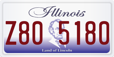 IL license plate Z805180