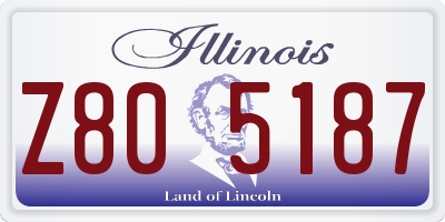 IL license plate Z805187
