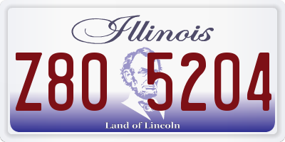 IL license plate Z805204