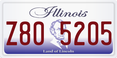IL license plate Z805205