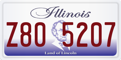 IL license plate Z805207