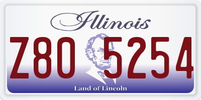 IL license plate Z805254