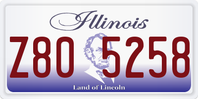 IL license plate Z805258