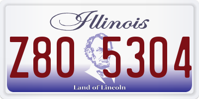 IL license plate Z805304