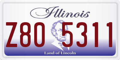 IL license plate Z805311