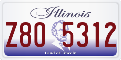 IL license plate Z805312