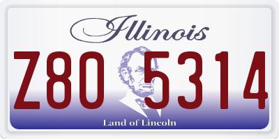 IL license plate Z805314