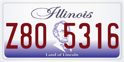 IL license plate Z805316