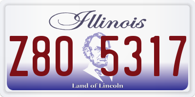 IL license plate Z805317