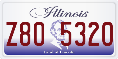 IL license plate Z805320