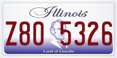 IL license plate Z805326