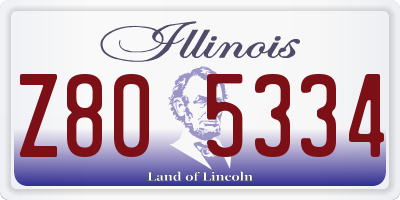 IL license plate Z805334