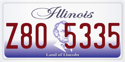 IL license plate Z805335
