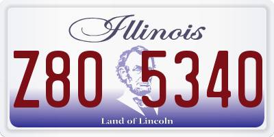 IL license plate Z805340