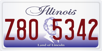 IL license plate Z805342