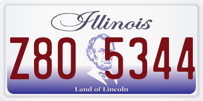 IL license plate Z805344